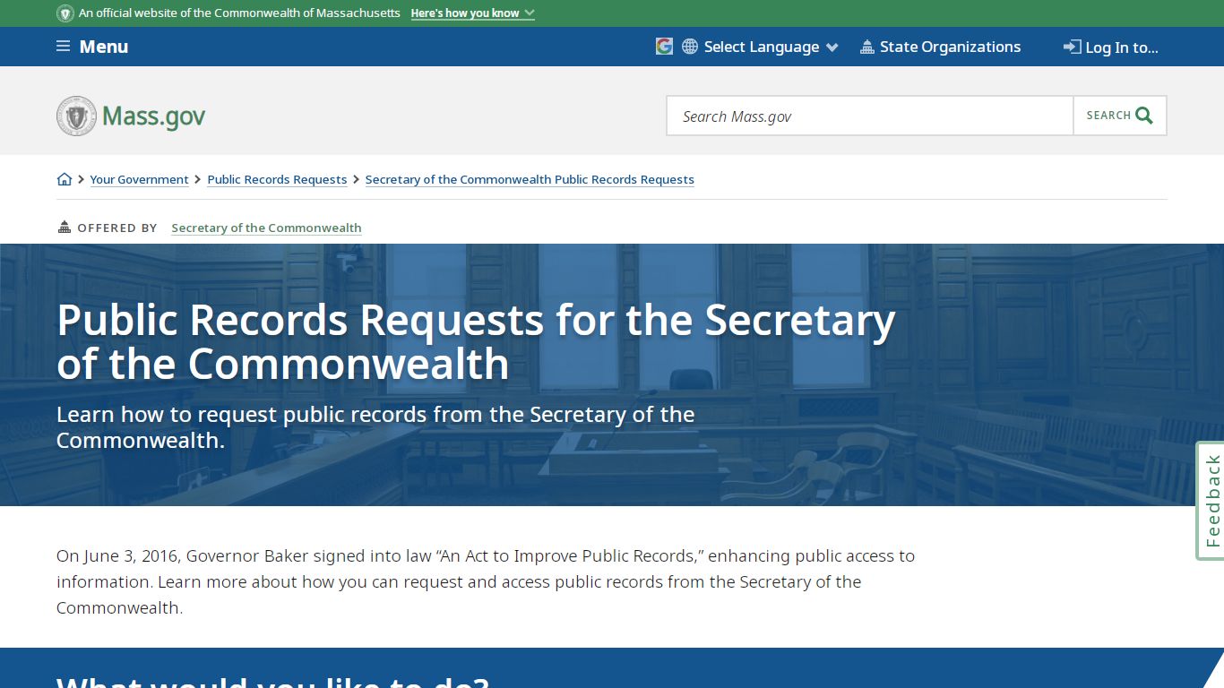 Public Records Requests for the Secretary of the Commonwealth - Mass.gov